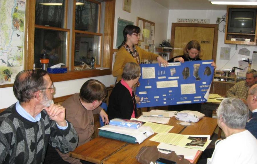 Students present exhibit ideas to members of the Friends and the park staff