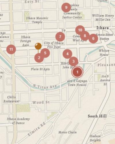 map of Ithaca safe houses