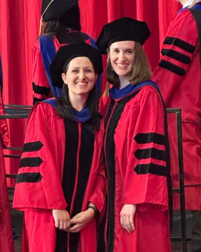 Annapaola Passerini and Rebecca Gerdes at Cornell's 2024 Graduation Ceremonies